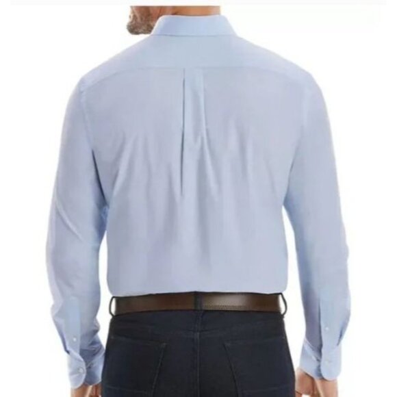 Member's Mark Men's Woven Poplin Shirt Solid Blue Medium - Picture 3 of 5